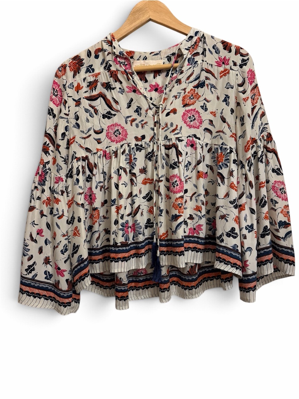 Natalie Martin Kari Top with Pink & Navy Floral Print